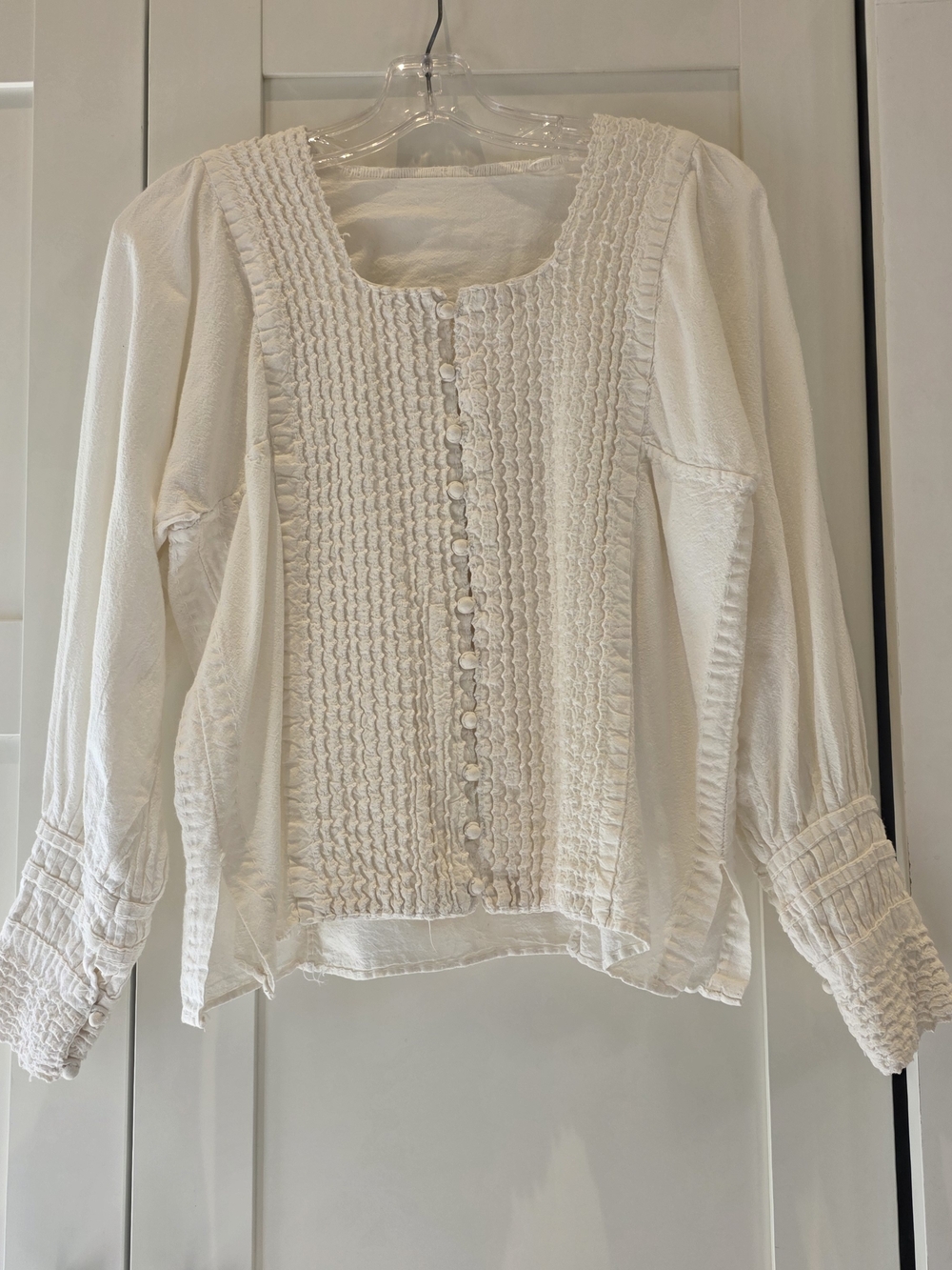 Cream Button-Front Top